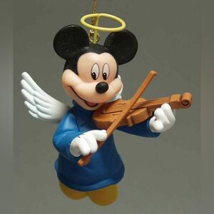 Vintage 1990 Grolier Disney's Mickey Mouse Angel Violin Christmas Tree Ornament